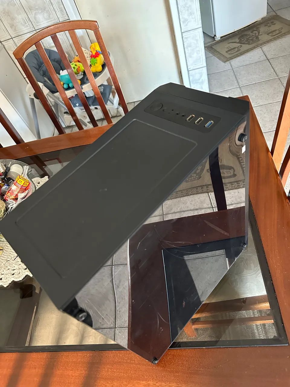 gabinete evus EV-G13 ATX com led rgb e lateral de vidro  - Foto 4