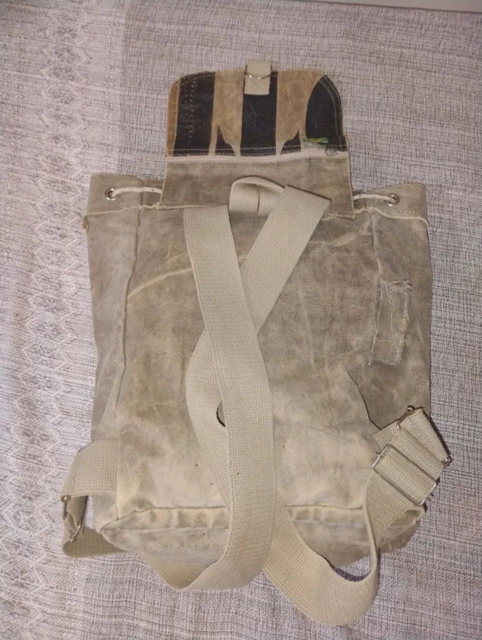 mochila de lona reciclada