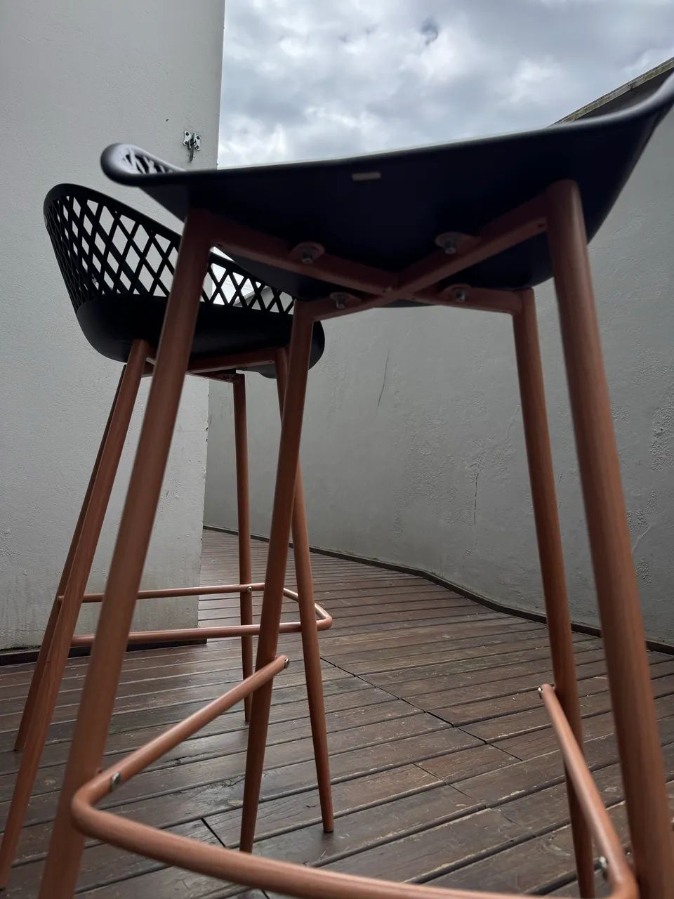 Banqueta Alta com Encosto e Apoio para Os Pés Clarice Preto - Rivatti - Foto 3