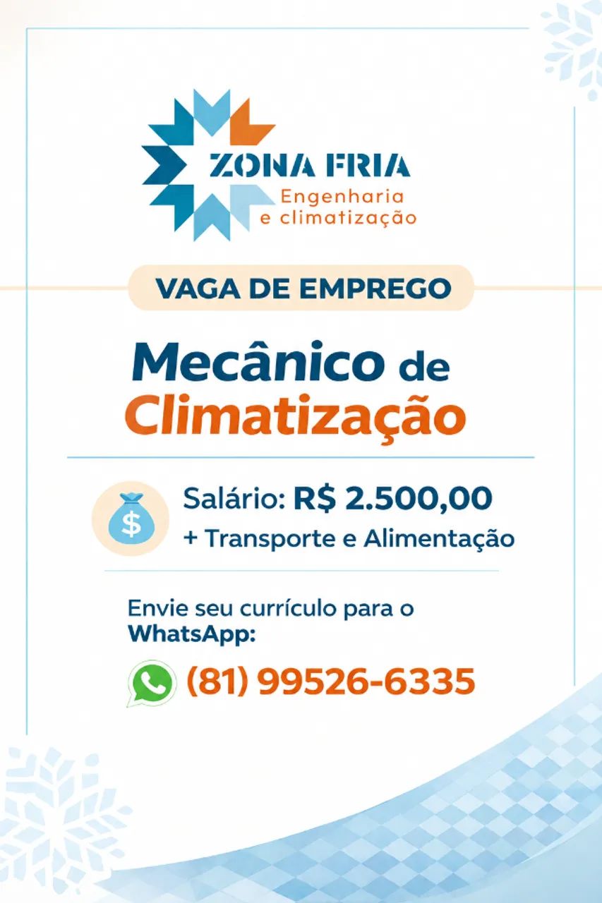 Vaga mecânico de climatização 