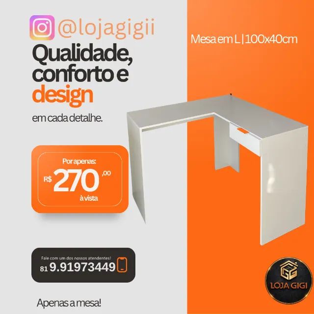 Mesa em formato L - Foto 2