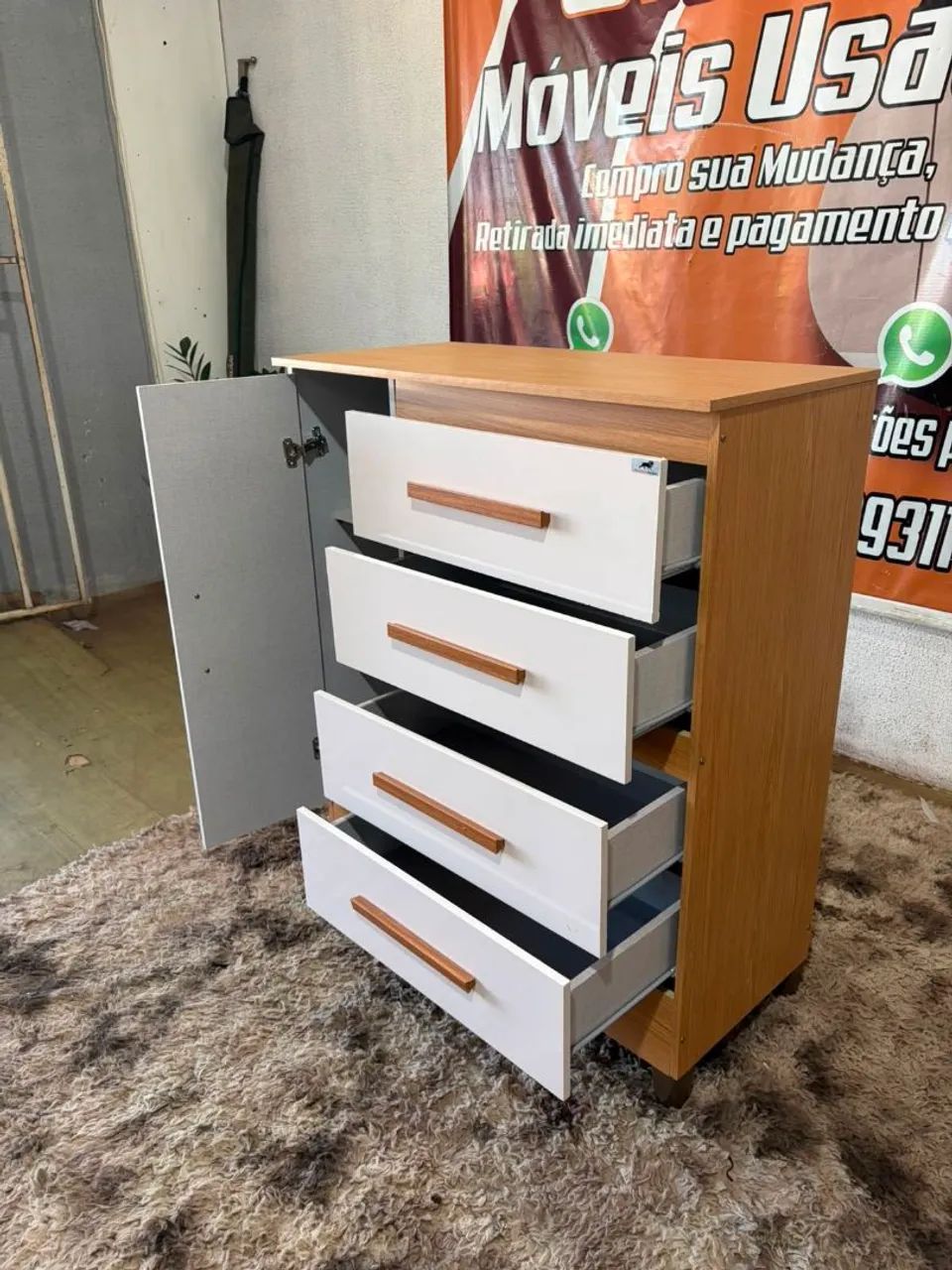 Cômoda com 4 gavetas e sapateira acoplada NOVA ((ENTREGO GRATIS)) - Foto 5