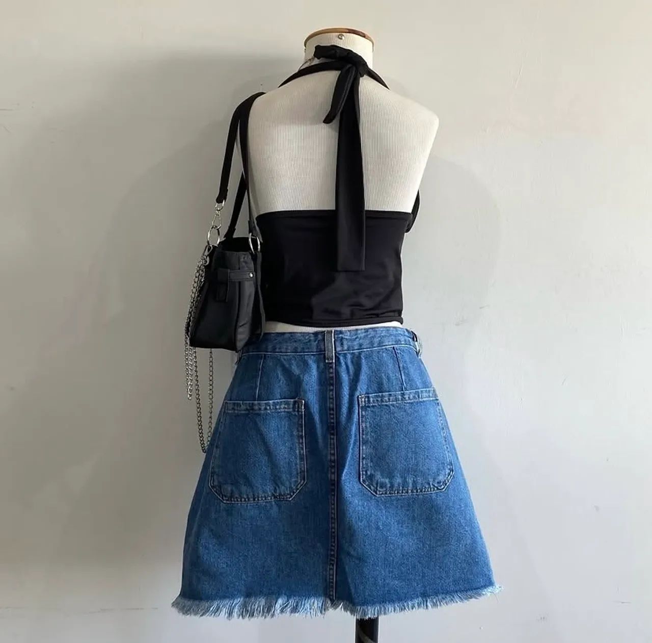 Saia Jeans Cintura Alta - Foto 4