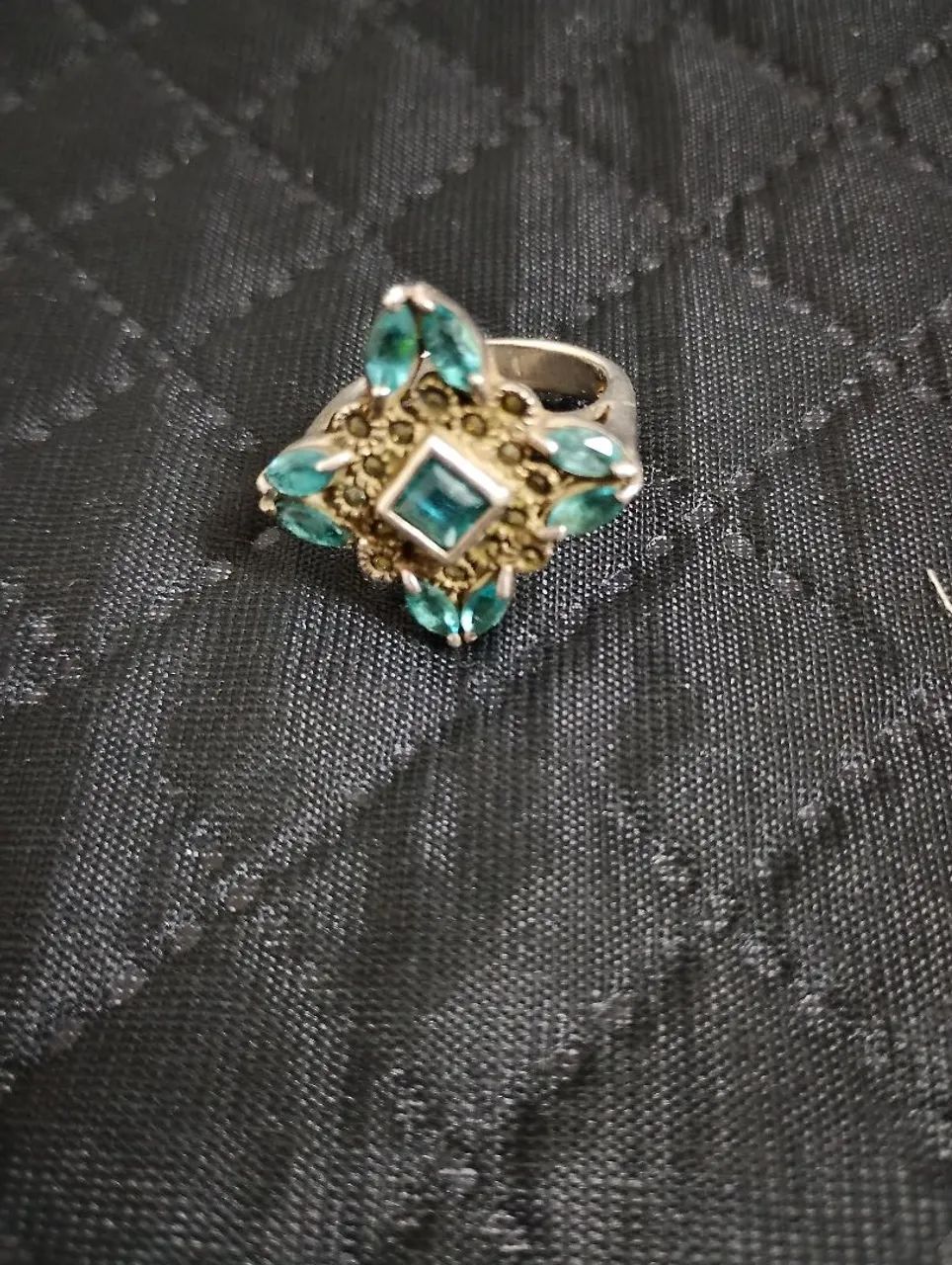 Anel vintage prata 925 com marcassita  - Foto 2
