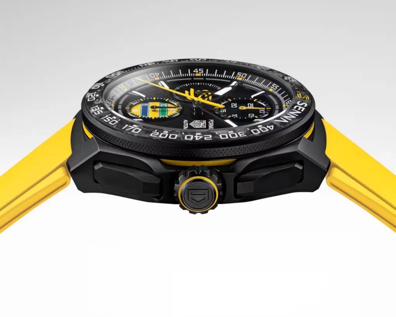 Relogio Tag Senna - Amarelo - Linha premium - Quartzo - 43mm - Top