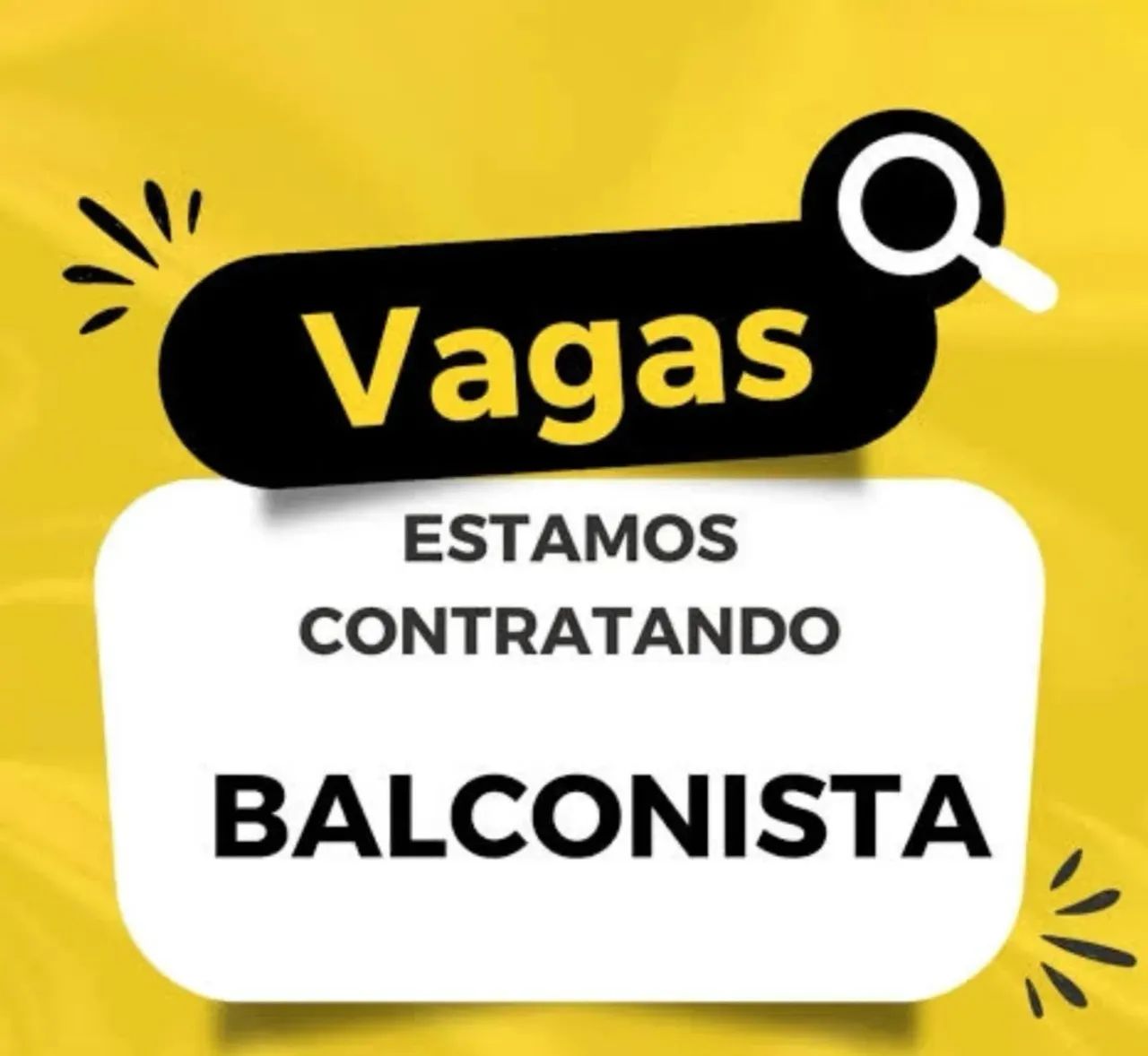 VAGAS DE EMPREGO PARA BALCONISTA E CAIXA