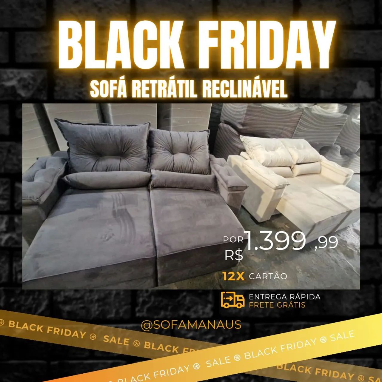 Sofá retrátil e reclinável cinza + entrega grátis 