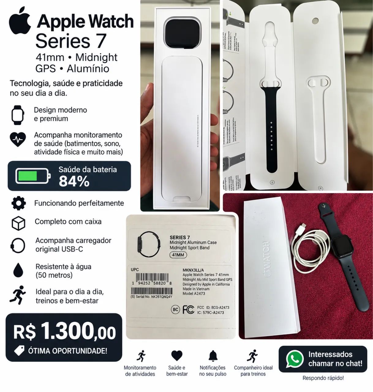 Apple Watch Série 7 41mm GPS  - Foto 2