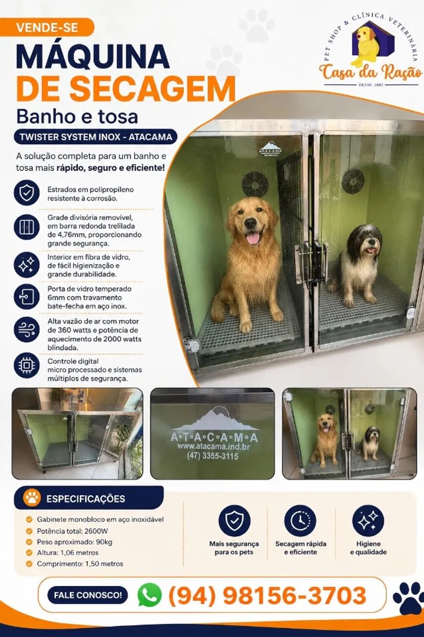 Máquina de secagem Petshop