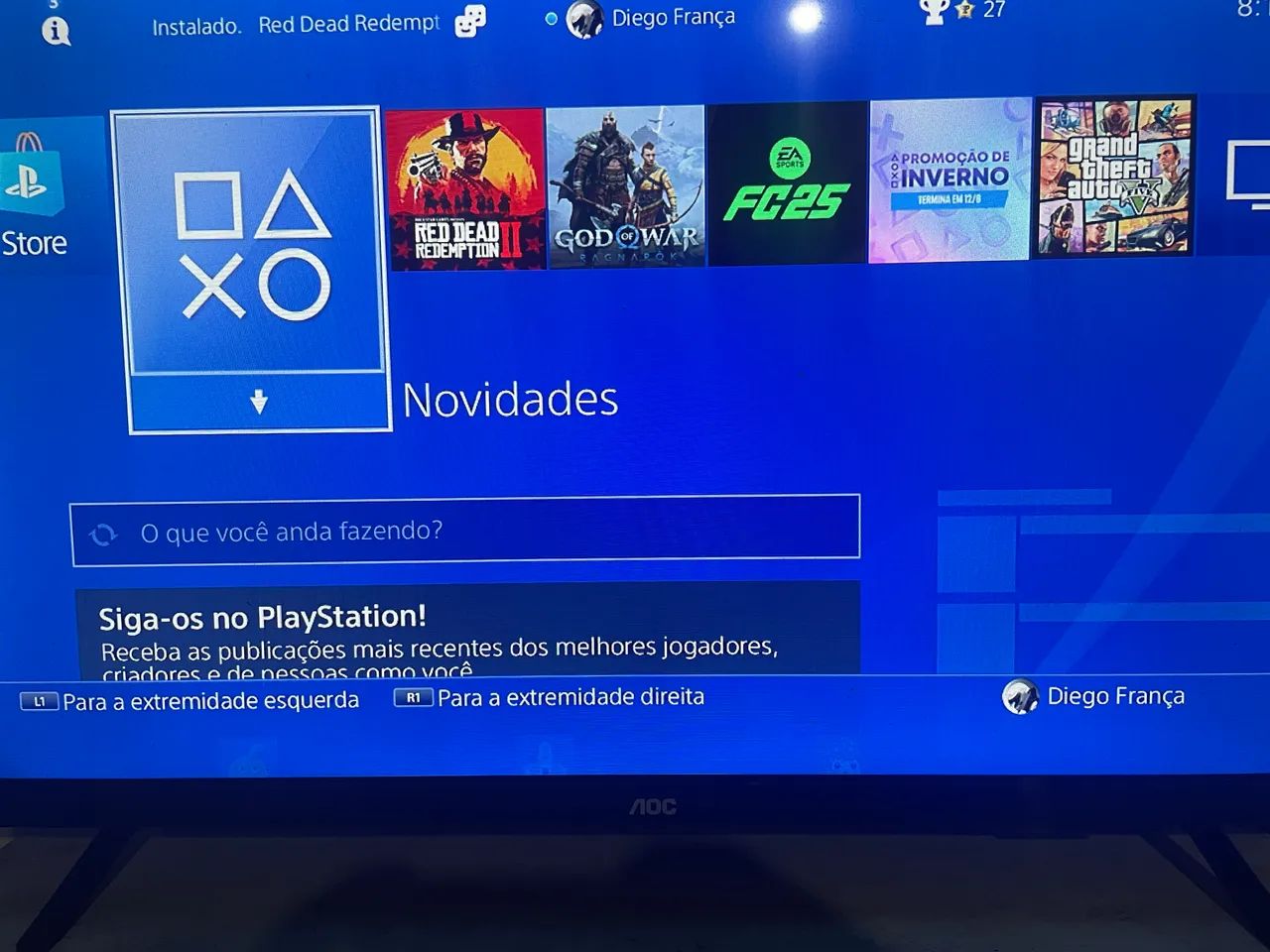 PS 4 slim e 4 jogos  - Foto 2