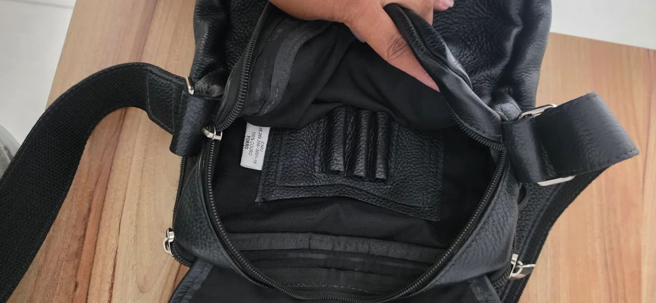 BOLSA CNS 100% COURO TRANSVERSAL MASCULINA 100% COURO - Foto 3