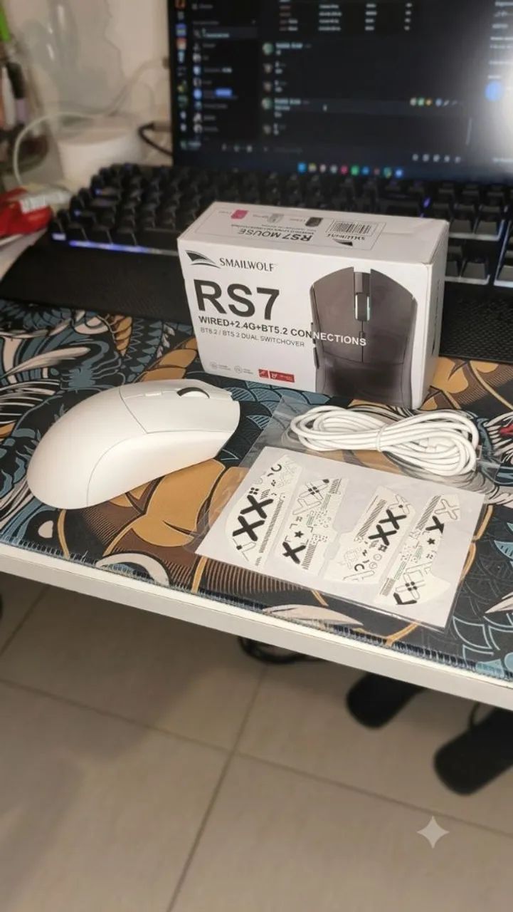 Mouse Gamer Smailwolf RS7 Sem Fio (Tri-Mode: 2.4G / Bluetooth / Cabo) - Foto 3