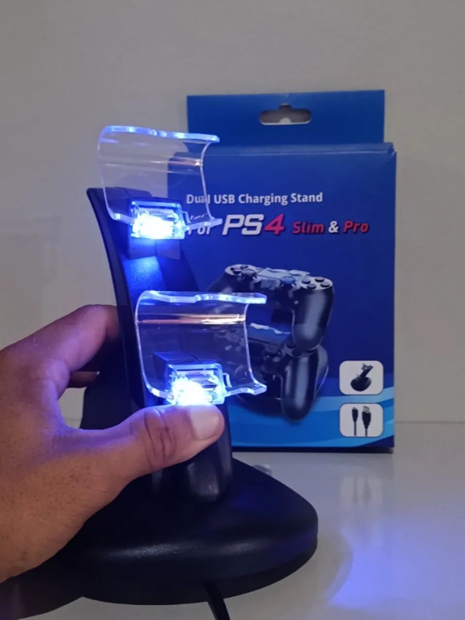 Base Carregadora Dupla para Controle PS4 - Dock para 2 Controles