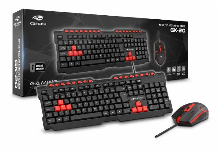 KIT TECLADO + MOUSE GAMER C3TECH GK-20BKV2 - Foto 2