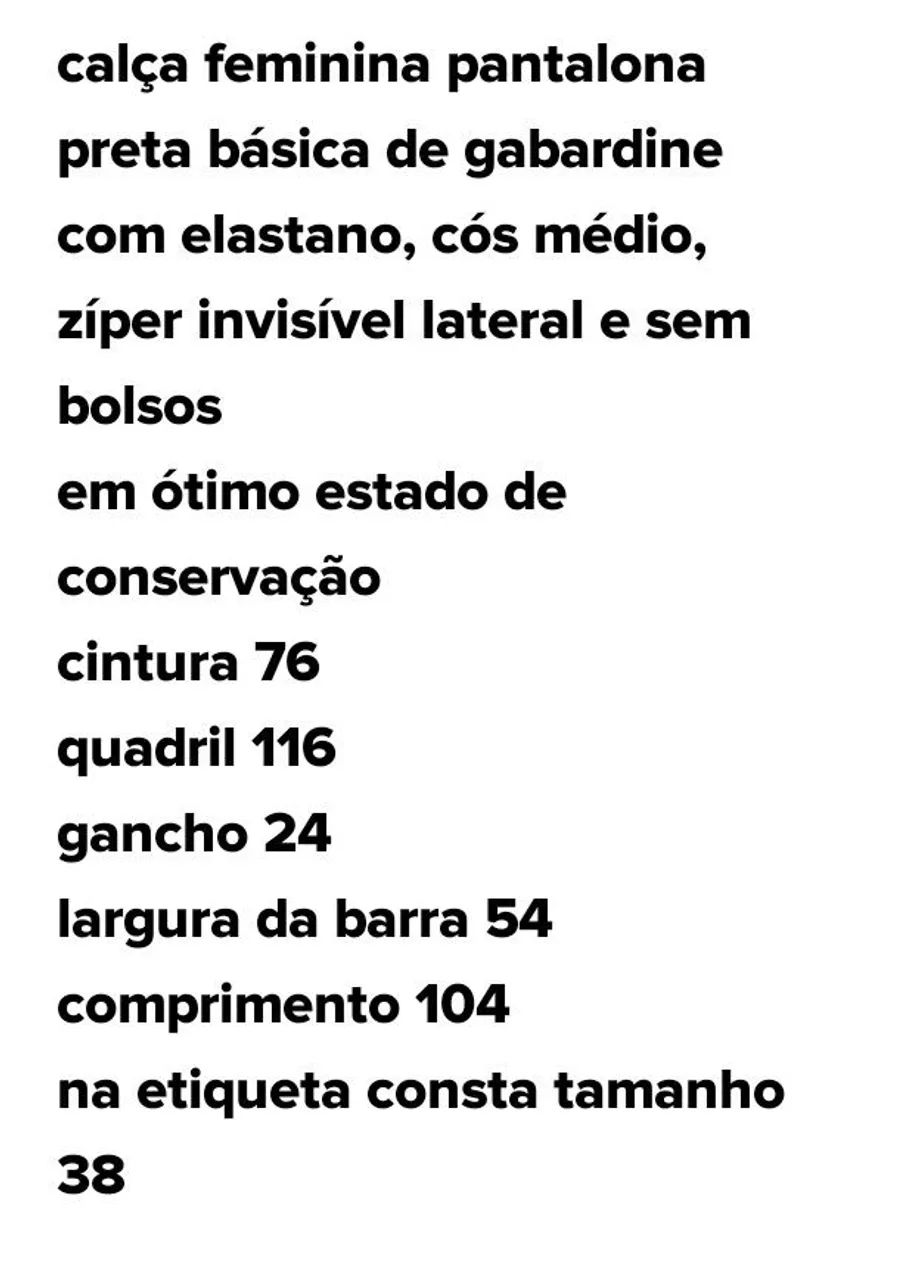 Calça pantacourt preta feminina tamanho 36 - Foto 3
