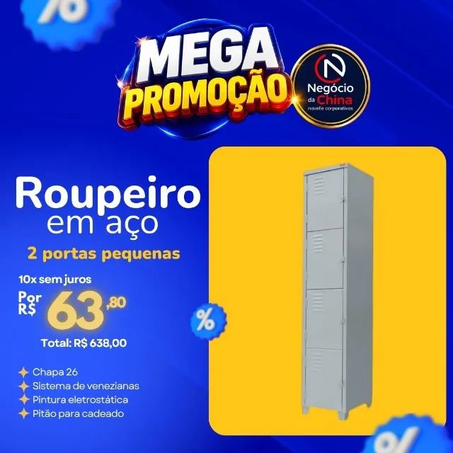 Roupeiro Locker em Aço 4 portas pequenas