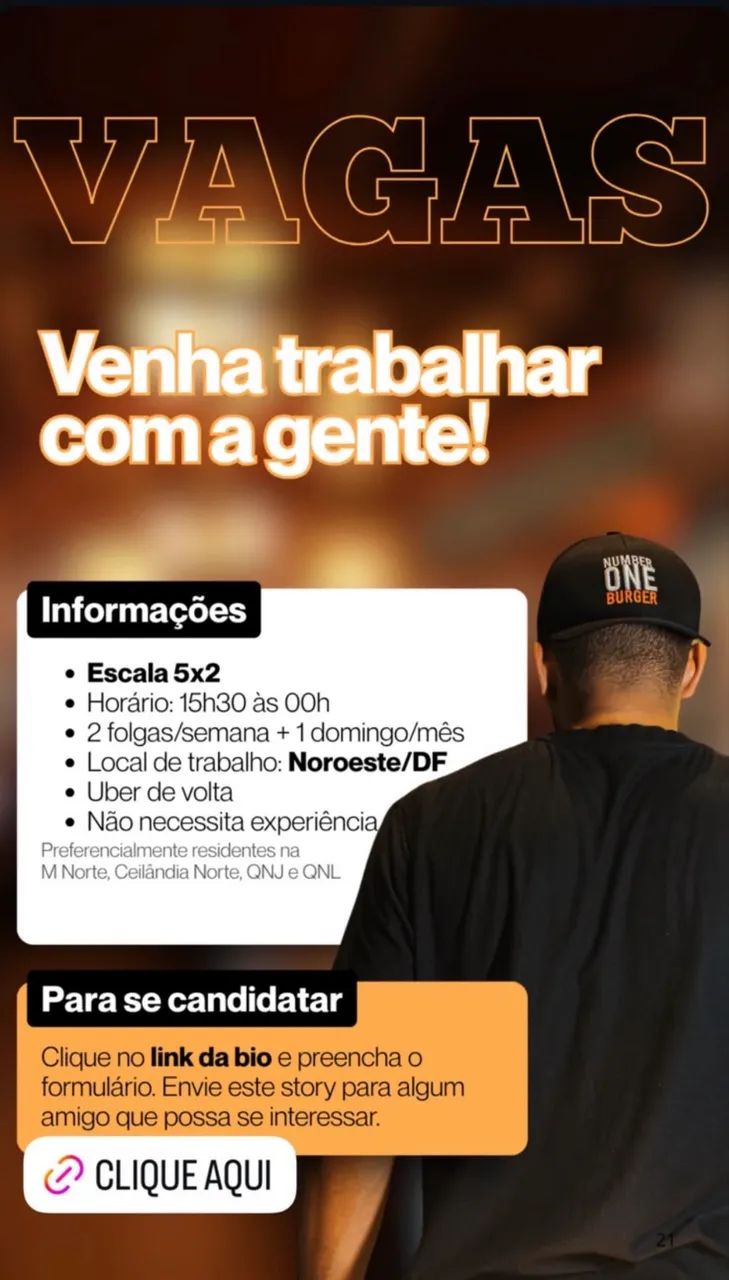 Vaga para atendimento ou cozinha 