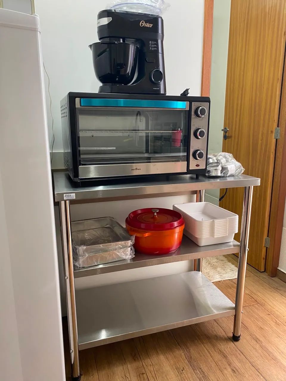 Mesa Inox 0,90x0,50 2p Bancada Manipulação Cozinha Indutrial - Foto 2
