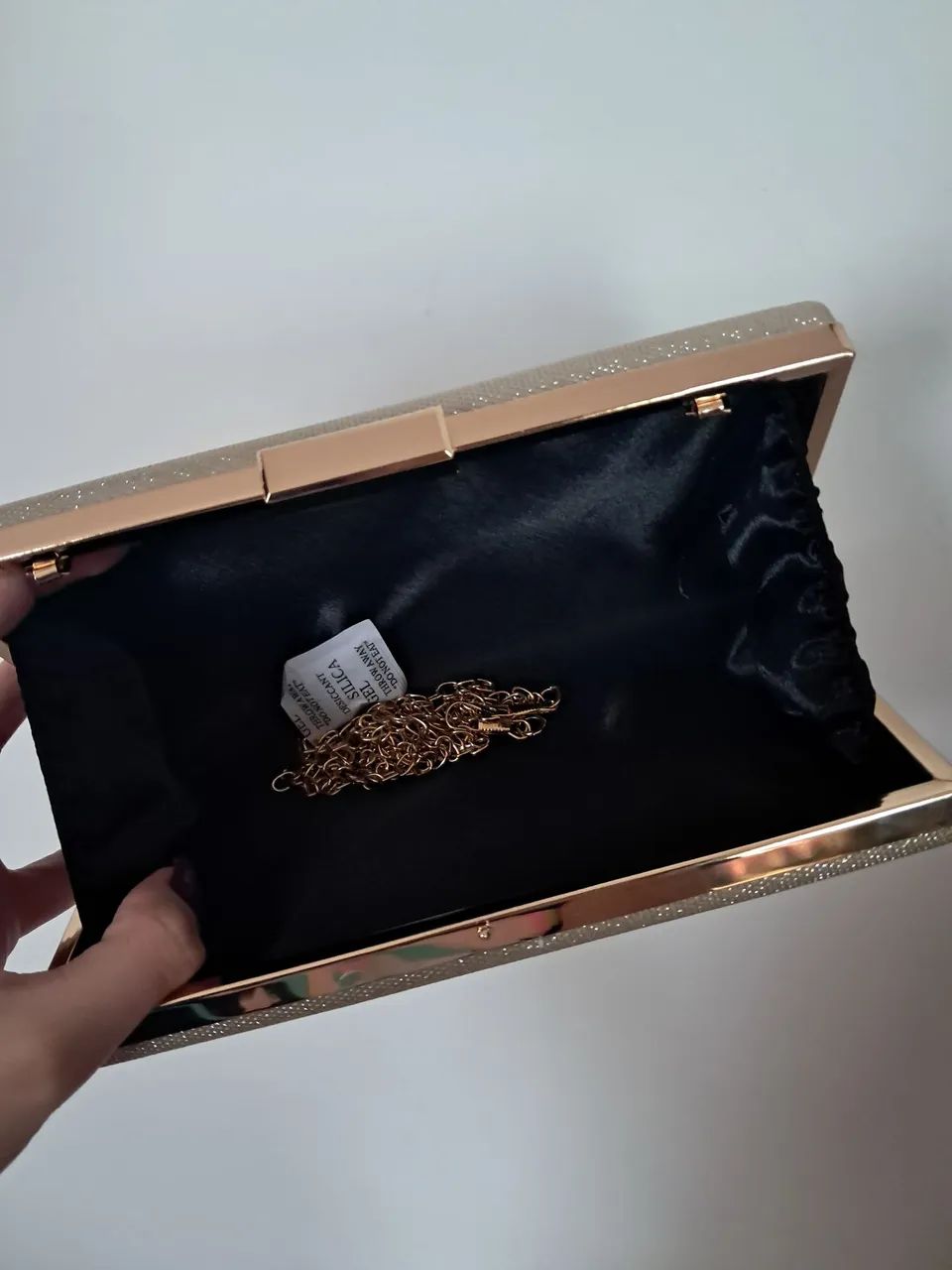 Bolsa clutch dourada de festa - Foto 3