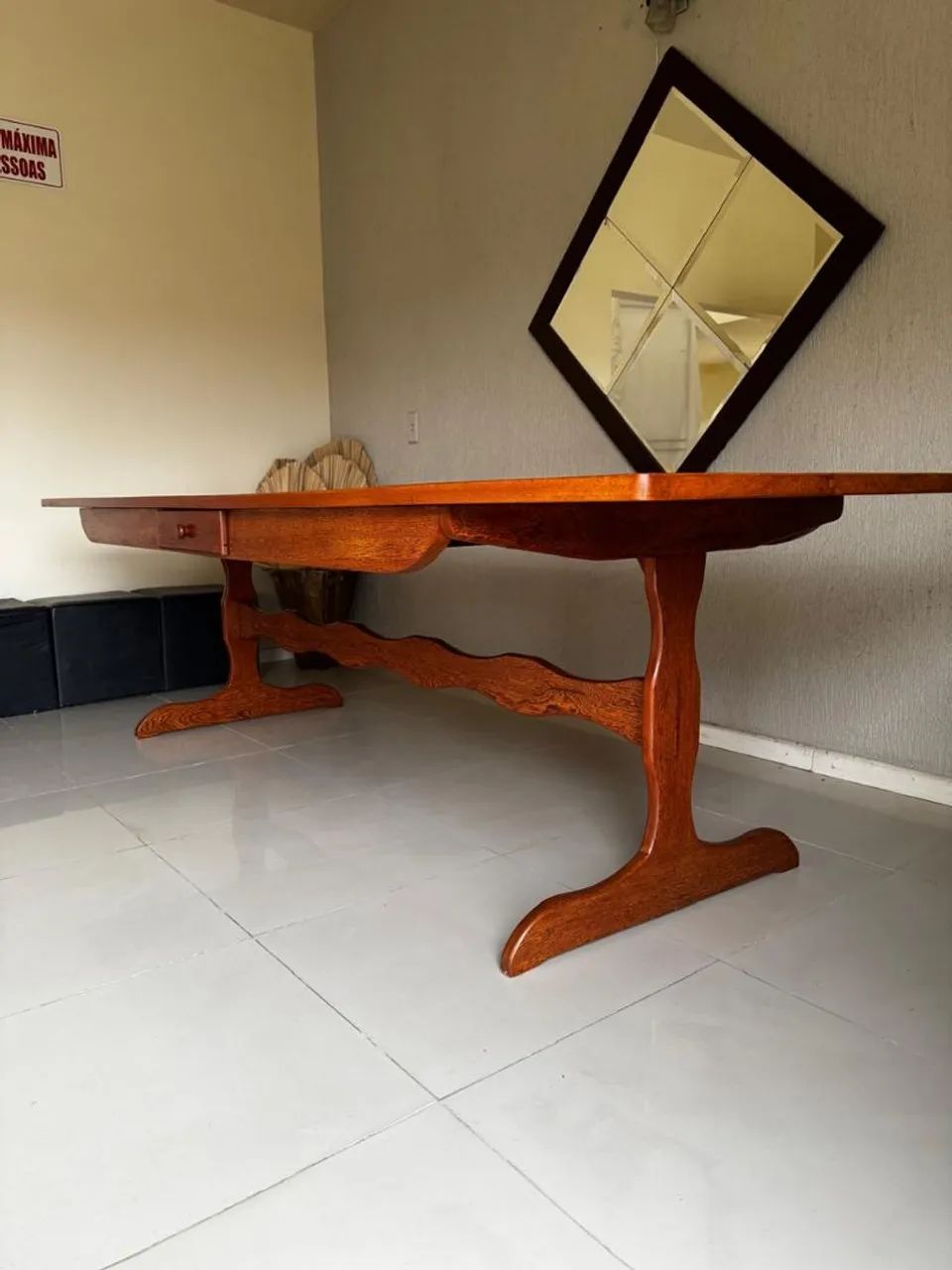 Mesa de jantar 2,90m de Cerejeira maciça  - Foto 4