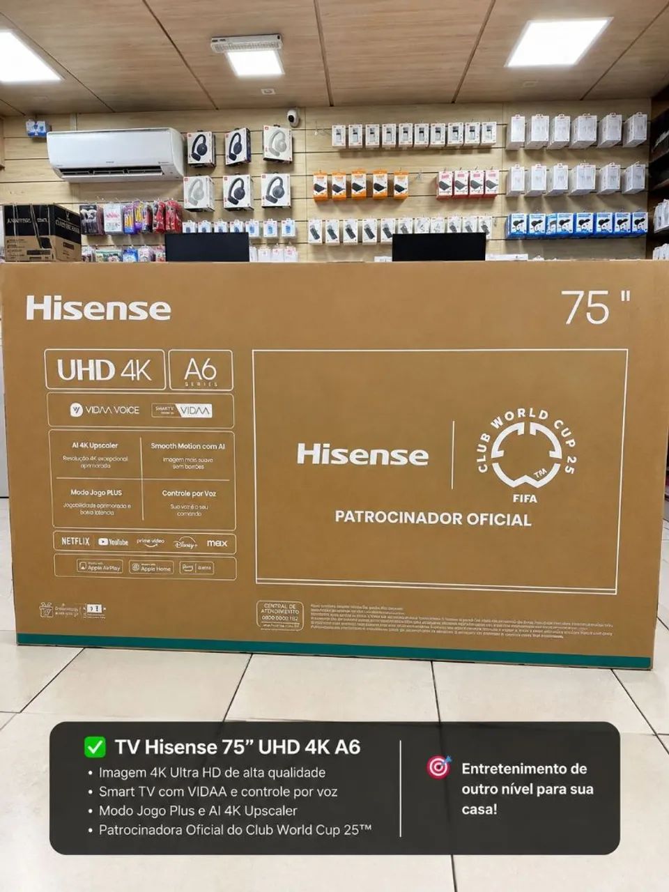TV Hisence UHD 4K 75 Polegadas 