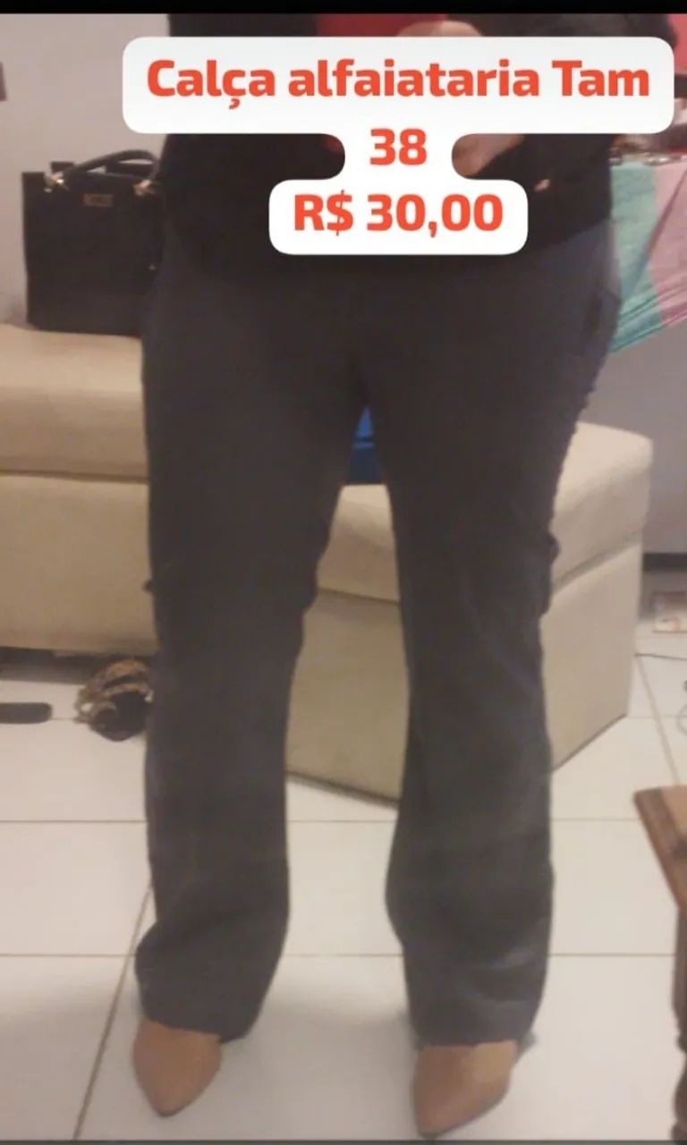 Calça  tam 38 R$ 30,00 cinza