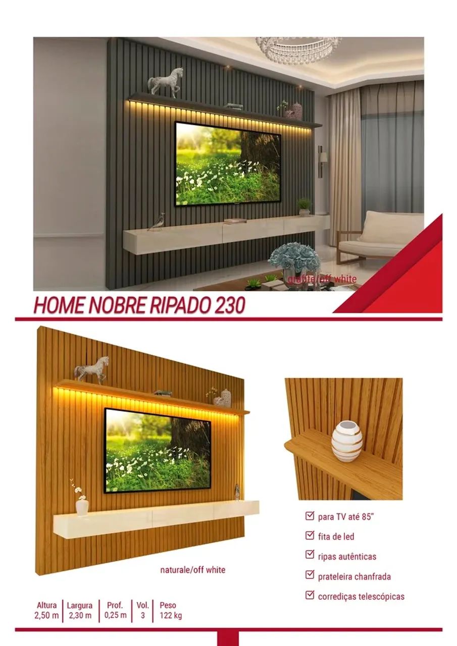 Painel Ripado 2,30m - MDF  - Foto 2