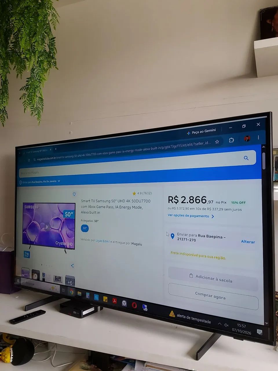 VENDO SMARTV SAMSUNG 50 POLEGADAS - MODELO UN50DU7700 EM PERFEITO ESTADO