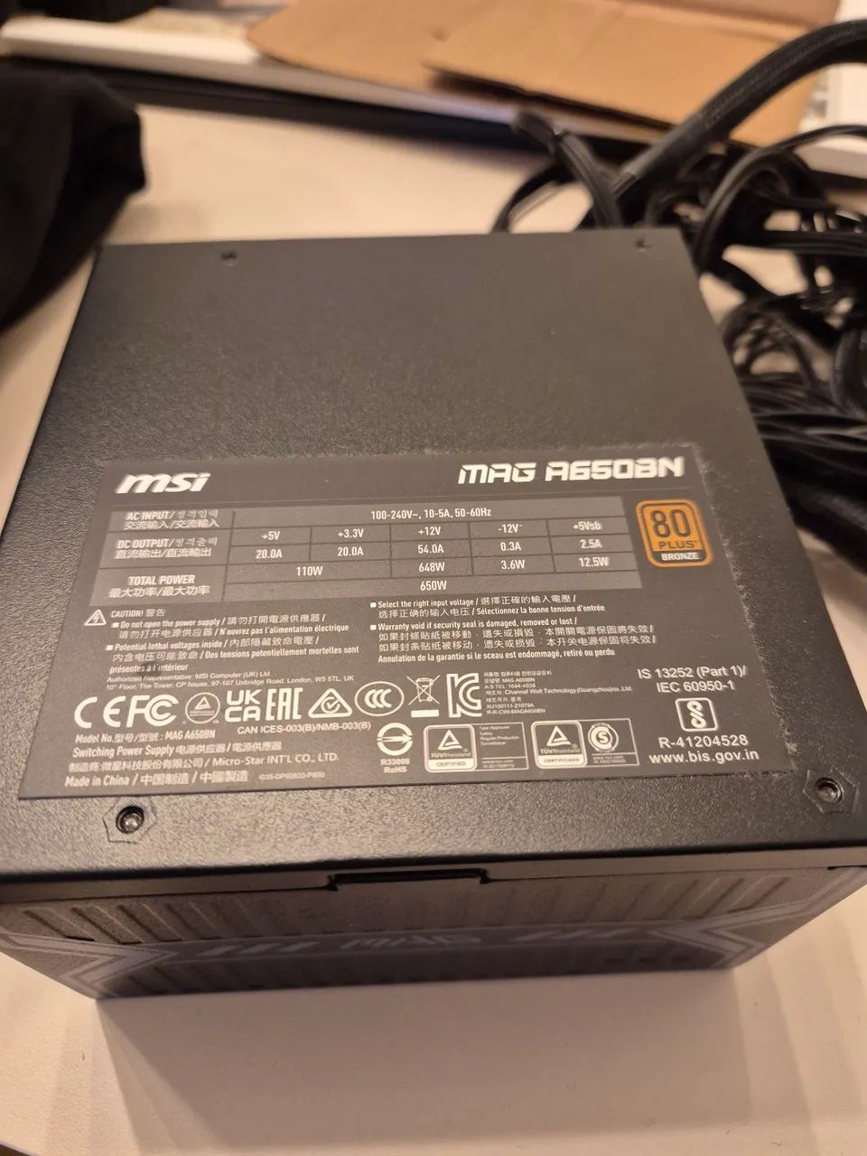 Fonte MSI MAG A650BN 650W 80 Plus Bronze - Foto 3