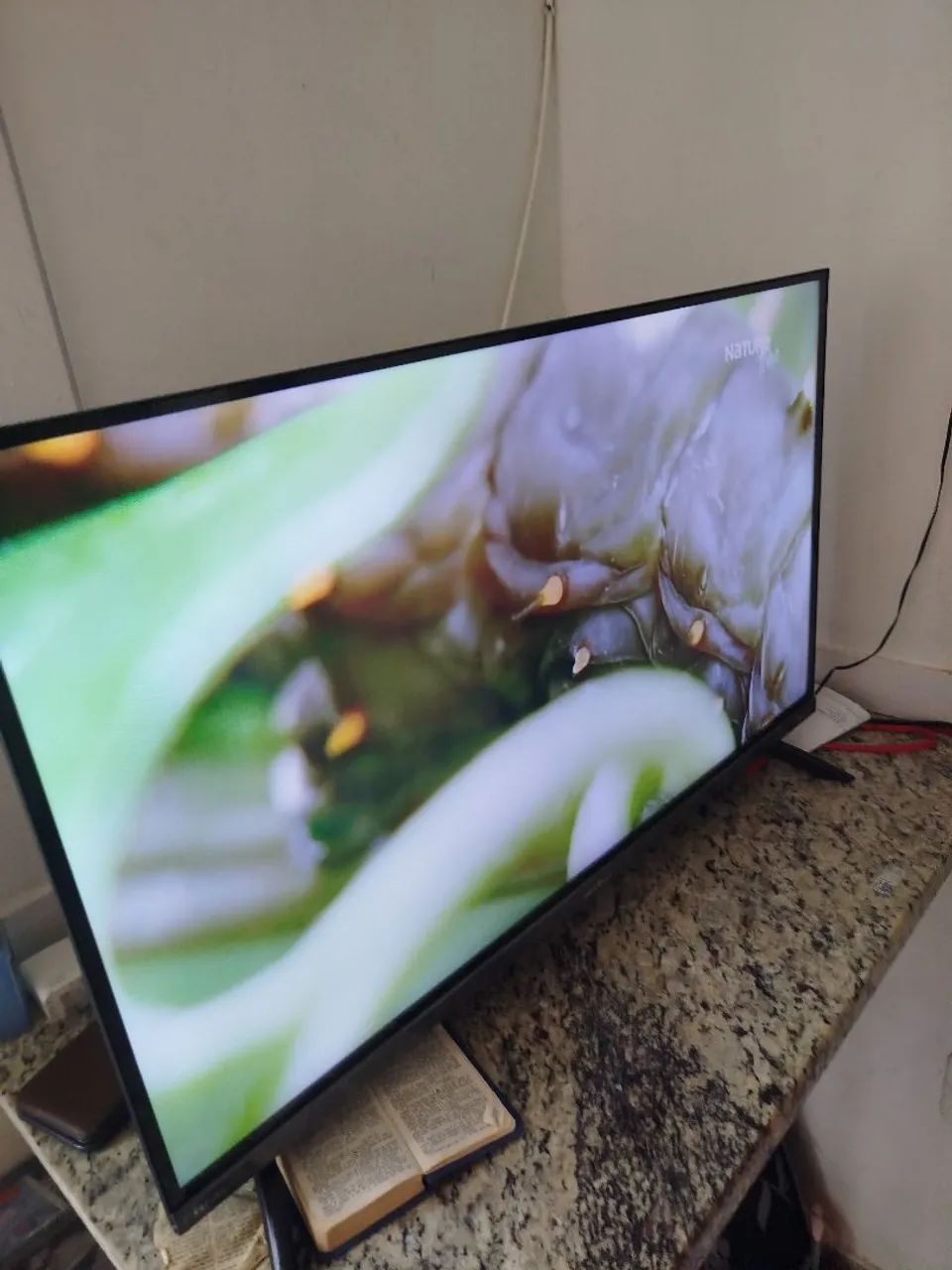 Tv britanea smart Android 32 polegadas com 2 meses de uso sona garantia ainda 