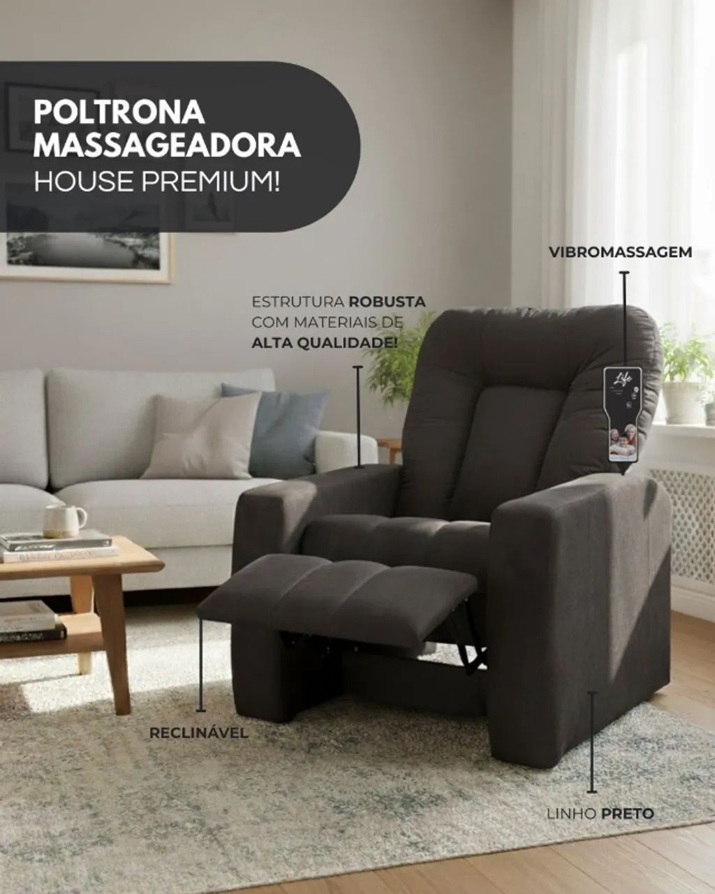 Poltrona Reiclinavel com Massagem 