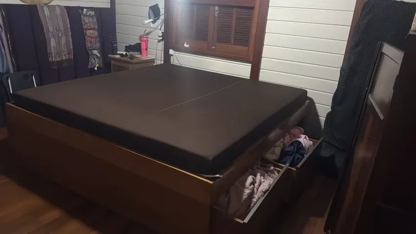 cama king madeira com colchao viscoeolastico emma  - Foto 2