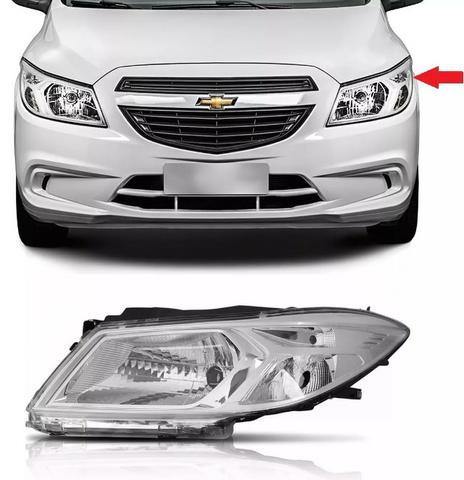 Farol Foco Simples Cromado Onix 2012 13 a 2015 2016 Esquerdo