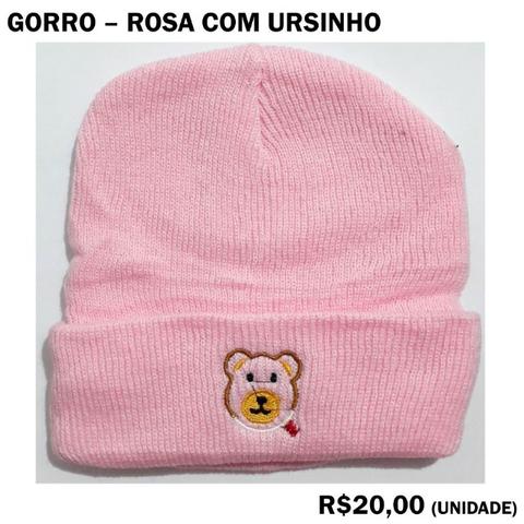 Gorro Rosa com Ursinho