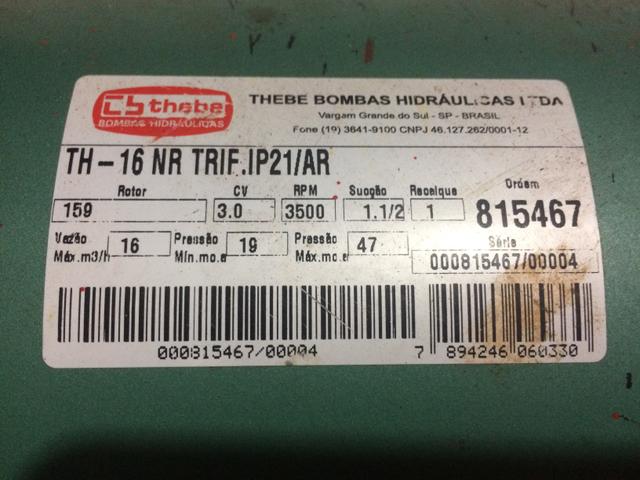 Bomba água Thebe Weg Th 16 3cv - Foto 3