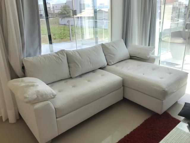 Sofa em L com Chaise Branco - Foto 2
