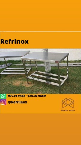 Bancada de inox pia de inox estante de inox coifa de inox  - Foto 3
