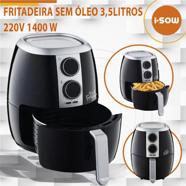 Fritadeira Elétrica Fryer sem Óleo HF5018GY 3,5 Litros Preta 127v