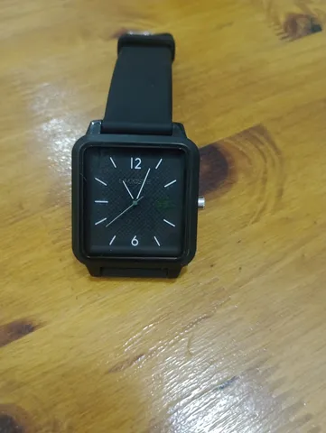 Pulseira Large Lacoste Borracha Preta para Relógio Apple Watch