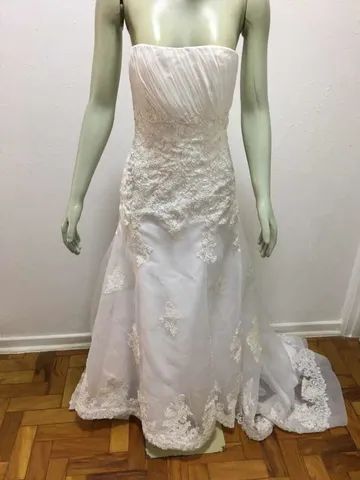 Vestido Noiva Tomara Que Caia Tamanho P White Drapeado