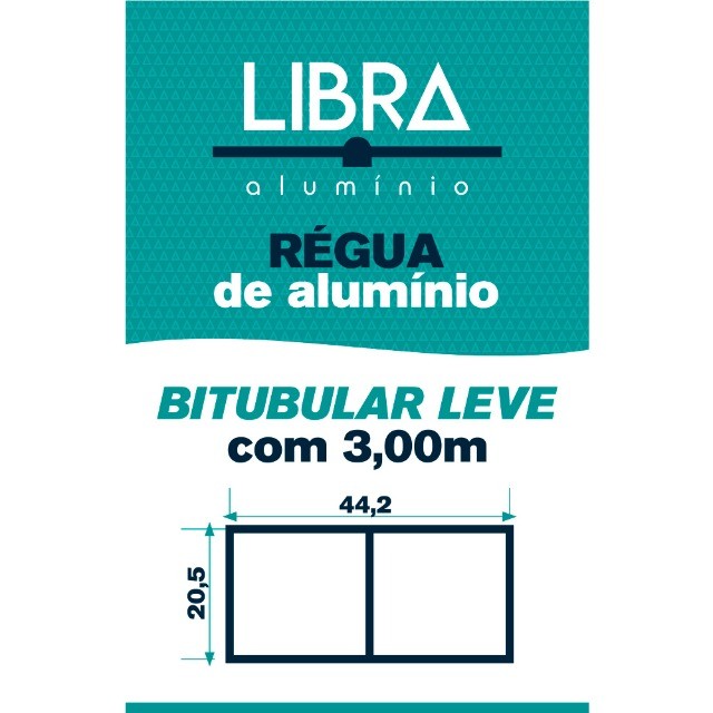 Régua de Alumínio Bitubular Leve para Pedreiro 3 Metros Libra - Foto 2