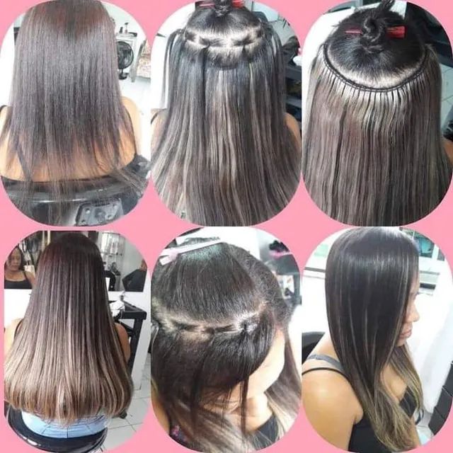 Alongamento de mega hair no Ponto Americano.