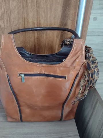ABAIXOU Linda Bolsa de couro legítimo marrom - Foto 2