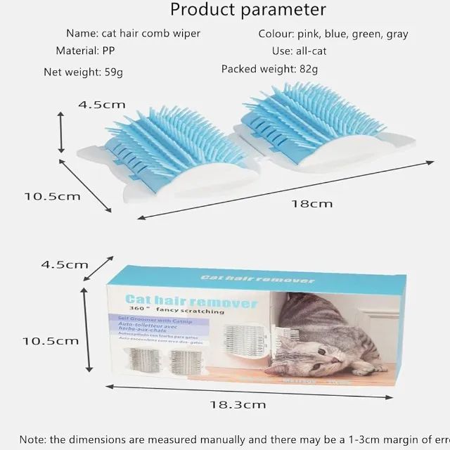 Kit 2 Escovas Parede Tira Pelos Cantos Gatos com Catnip Massagem - Foto 5