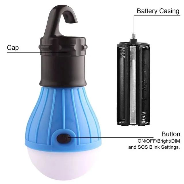 Kit Com 4 Lâmpadas Portáteis para Tendas de Feiras e Campings Com 3 modos de luz - Foto 4