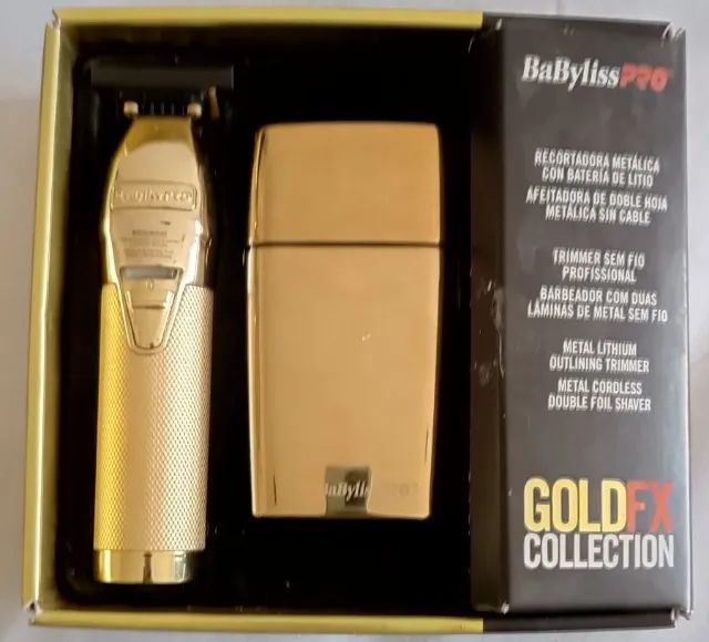 Kit Acabamento Babyliss Fx Gold+máquina Shaver Fx Gold Brind - Foto 2