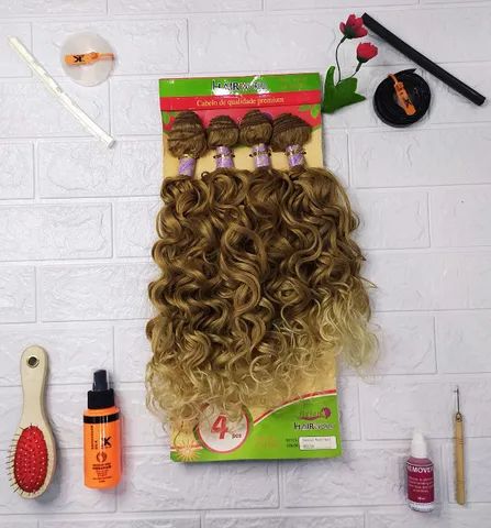Cabelo Organico Anelado 55cm 230g 4pçs  Hair World - Cor (#27-24)