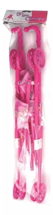 carrinho de boneca 60x35x20,5cm plastico tk-1961 rosa - Foto 2