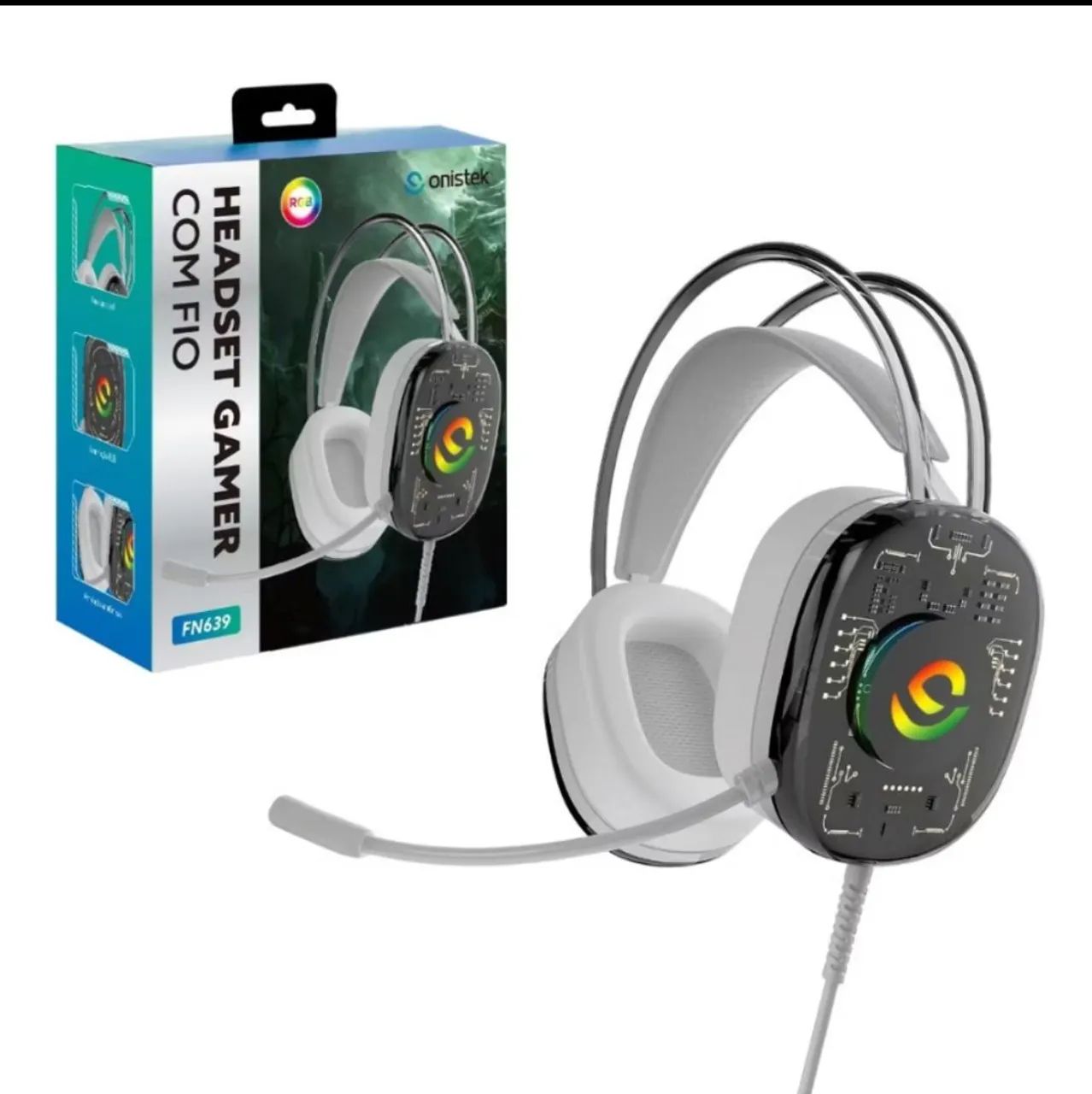 Headset Gamer Onistek RGB com Fio - FN639