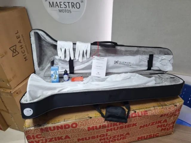 Trombone De Vara Michael C/ Rotor Niquelado NOVO NF - 10X no cartão - Envio p/ todo Brasil - Foto 6